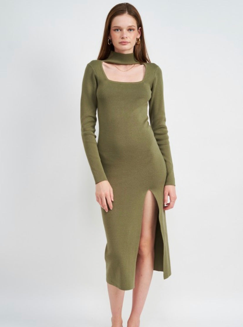 Mock Neck Knit Dress